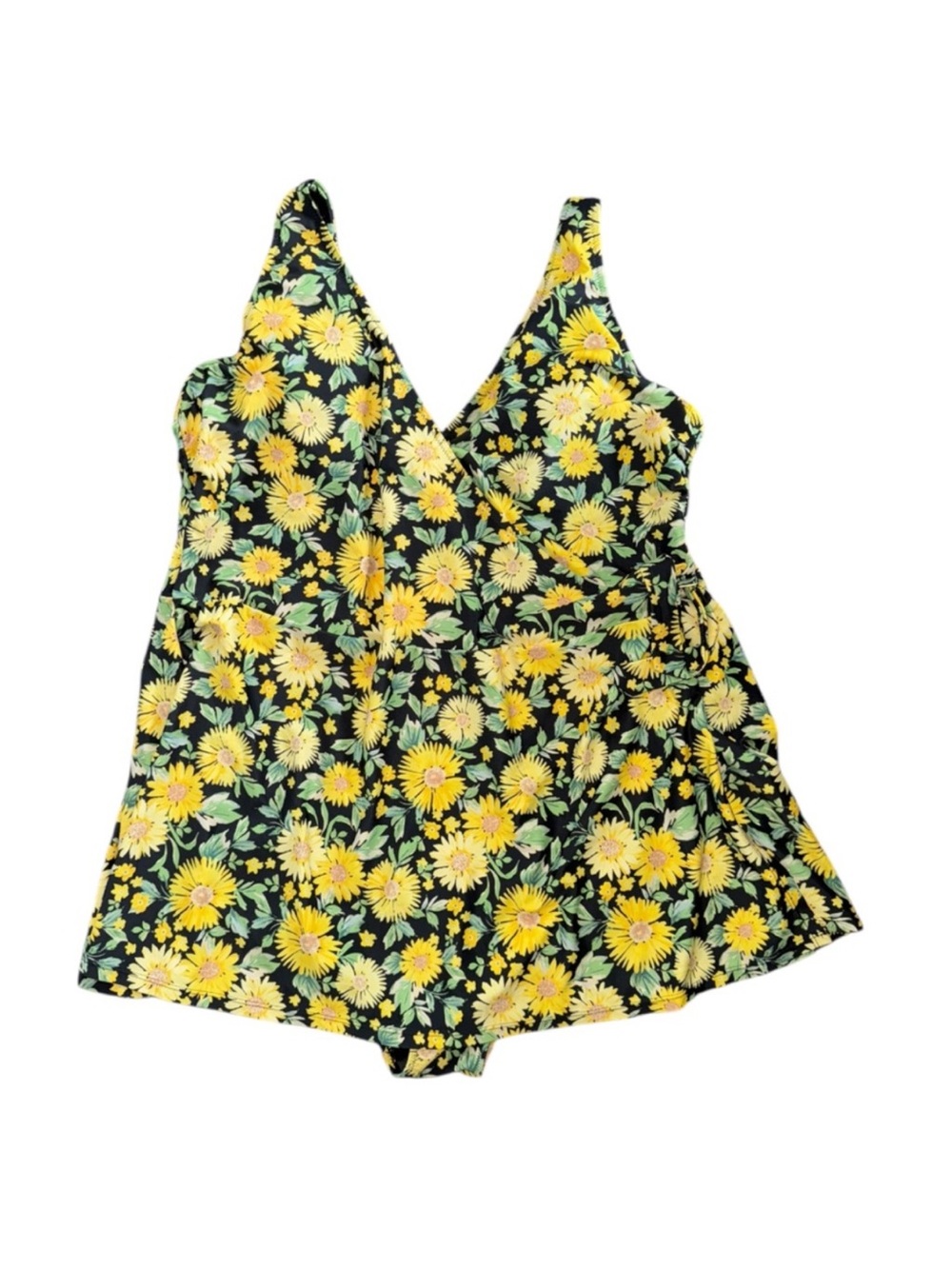 NWOT Floral One Piece With Built in Wrap Skirt